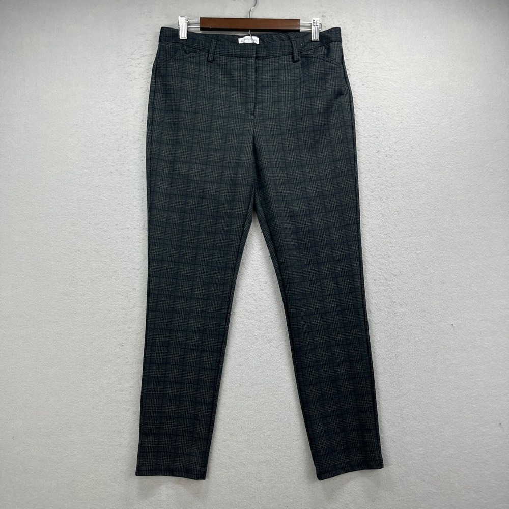 Calvin Klein Ankle Pants Womens 10 Grey Glen Plaid Slim Career Trousers Office